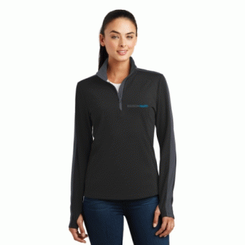 Sport-Tek Ladies Sport-Wick Textured Colorblock 1/4-Zip P...